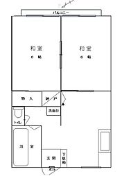 サンハイツ小川B 2DKの間取図画像