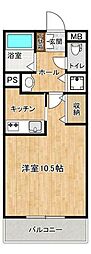 ウイングス7番館 ワンルームの間取図画像