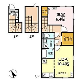 ムーンライトテラス 1LDKの間取図画像
