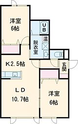 LaLuCe・due 2LDKの間取図画像