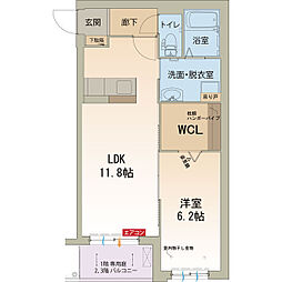 エルシア 1LDKの間取図画像