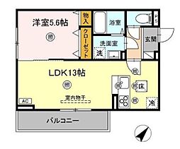 amレジデンス出雲 1LDKの間取図画像
