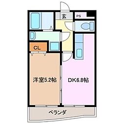 エトワール 1DKの間取図画像