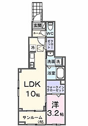 K・Sガーデン IV 1LDKの間取図画像