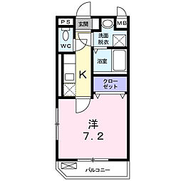 ナディエージダ 1Kの間取図画像