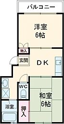 ビバーチェ 2DKの間取図画像