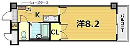 クレスト草津 1Kの間取図画像