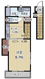 仙台市宮城野区福田町1丁目アパート 1Kの間取図画像