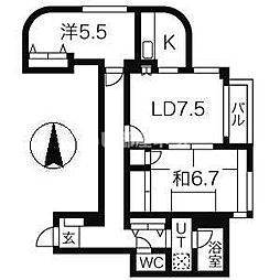 エクレール湘南辻御堂 2LDKの間取図画像