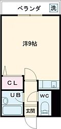 アップルハウス ワンルームの間取図画像