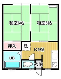 ミルキーハウス 2Kの間取図画像