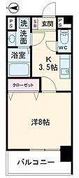 アーバンタワー長野 1Kの間取図画像