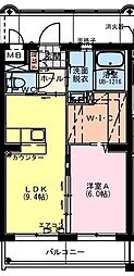 Vivido arcobaleno(ビビット アルコバレーノ) 1LDKの間取図画像