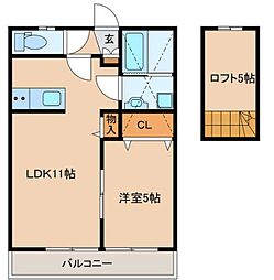 ハレクラニ唐津 1LDKの間取図画像