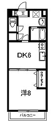 プルミエール 1DKの間取図画像