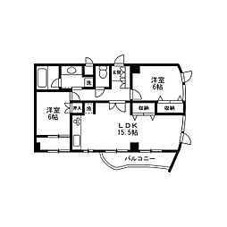 シティコートS 2LDKの間取図画像