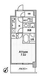 JMFResidence町田 1Kの間取図画像