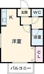 コーポひまわり 1Kの間取図画像