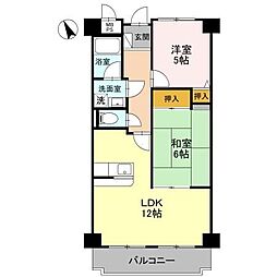 サニーコート浅井 2LDKの間取図画像