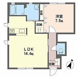 シャーメゾンWAYUA 1LDKの間取図画像