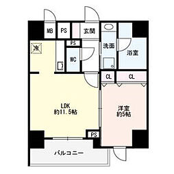 フレア丸の内 1LDKの間取図画像