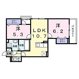 リマ プラート 2LDKの間取図画像
