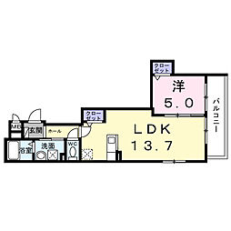 リマ プラート 1LDKの間取図画像