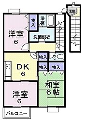 サン・エステート 3DKの間取図画像