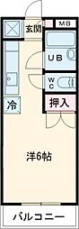グローリーコート ワンルームの間取図画像