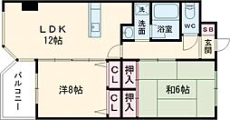 ウィルステージ霧ヶ丘 2LDKの間取図画像
