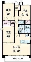 パレスマイセン 3LDKの間取図画像