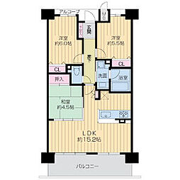 KDXレジデンス守口 3LDKの間取図画像