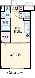 ウエストサイドリバー3番館 1DKの間取図画像