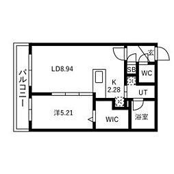 札幌市北区麻生町3丁目マンション 1LDKの間取図画像