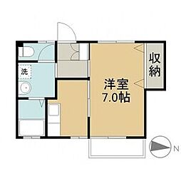 イーストビレッジA 1Kの間取図画像