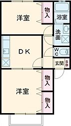 プラセールD 2DKの間取図画像