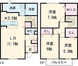 CLARIS SUMIYOSHI B 3LDKの間取図画像