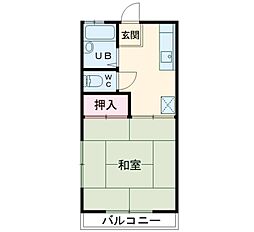 コーポ浅海 1DKの間取図画像