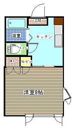 エスポワール 1Kの間取図画像