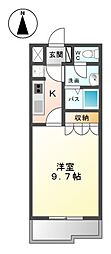 ルミエール 1Kの間取図画像