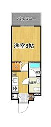 OAKVILLAHAKATARESIDENCE 1Kの間取図画像