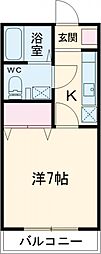 メゾンラヴィサント 1Kの間取図画像
