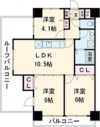 朝日パリオ東青梅 3LDKの間取図画像