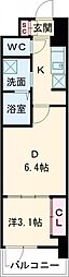 メイクス大阪鶴見 1DKの間取図画像
