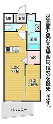 オーヴィジョンクラス浅香通り 1LDKの間取図画像
