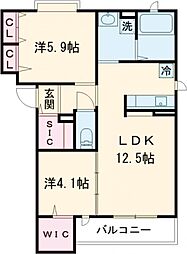 A-CUBE 2LDKの間取図画像
