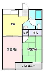 アークガーデン中山A 2DKの間取図画像