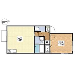 セジュールYM5 1LDKの間取図画像