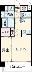 プレリス鶴見緑地グランガーデリア 1LDKの間取図画像