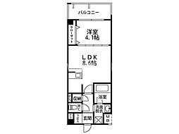 アルバクレスタ城崎 1LDKの間取図画像